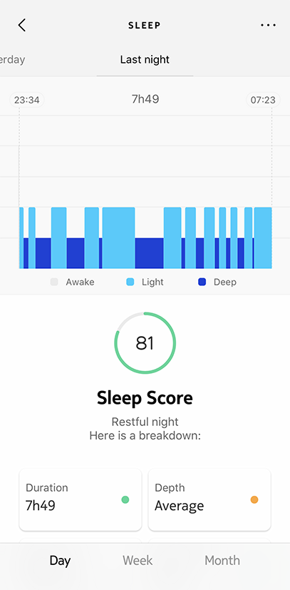 Tracking my sleep with my Steel HR 