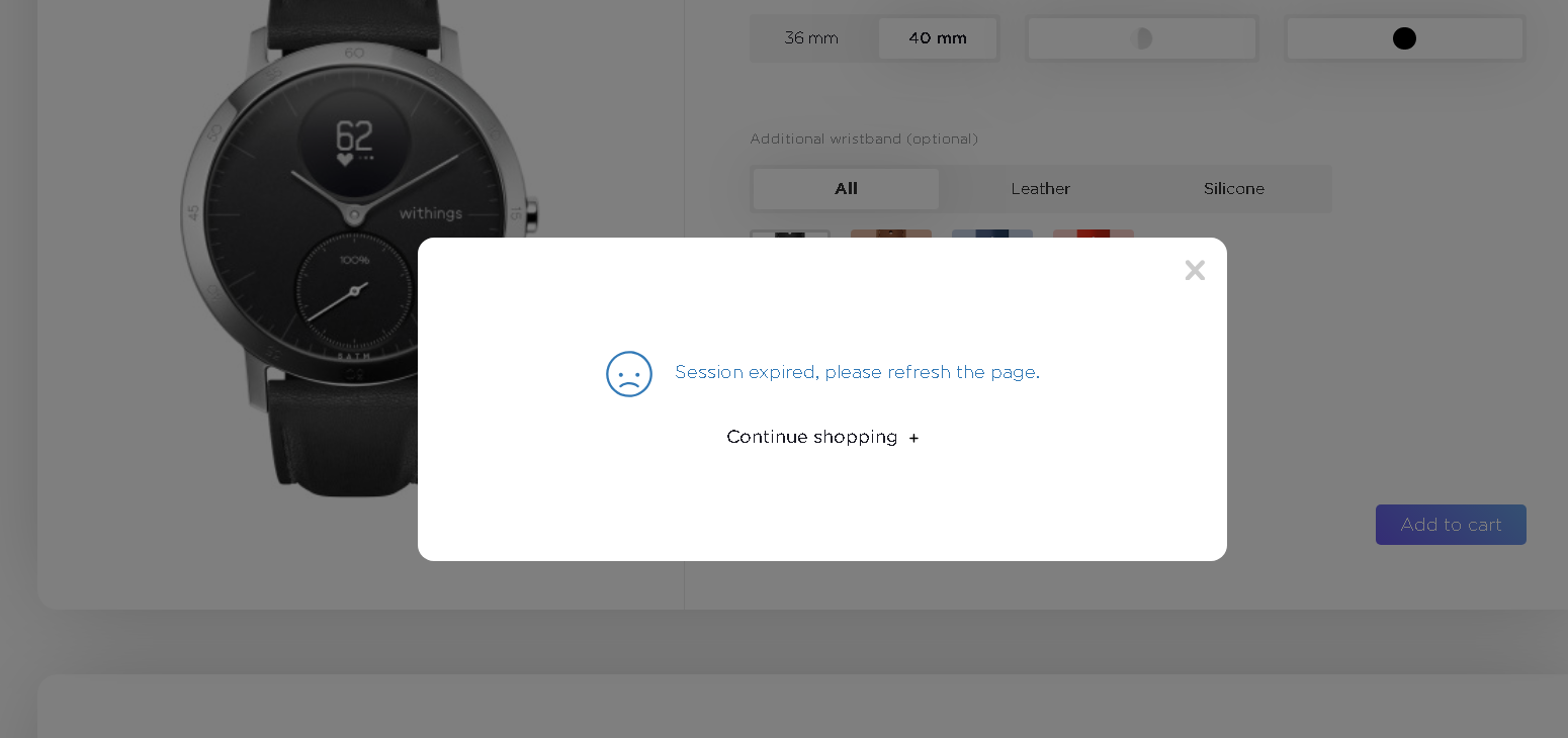 Error when buying: Session Expired – Withings | Support